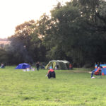 Campers at Pete's Field Kent camping site, camping near Folkestone