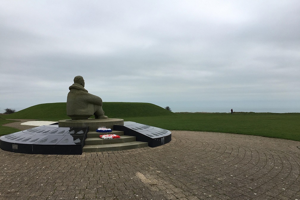 You can visit the Battle of Britain Memorial shown in this picture during a walking and camping holiday on the North Downs Way